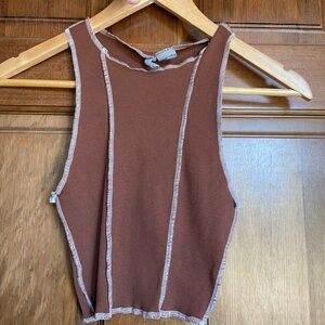 Tilly's Brown Tank Top with White Edging